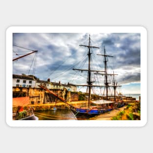 Tall Ships Harbor Charlestown, Cornwall, UK Sticker